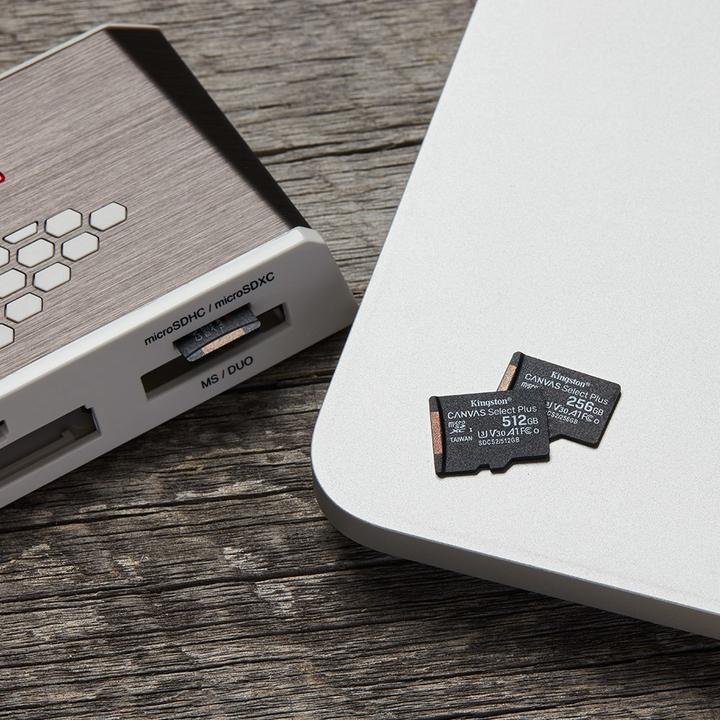 Actual product image Kingston Canvas Select Plus (512 GB, microSDXC, U3, UHS-I)