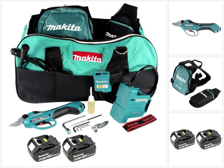 Actual product image Makita DUP 361 T Battery pruning shears Branch shears 36 V ( 2x 18 V ) + 2x rechargeable battery 5,0 Ah +