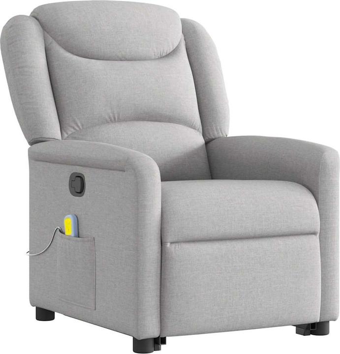 VidaXL Massagesessel mit Aufstehhilfe Wolkengrau Stoff