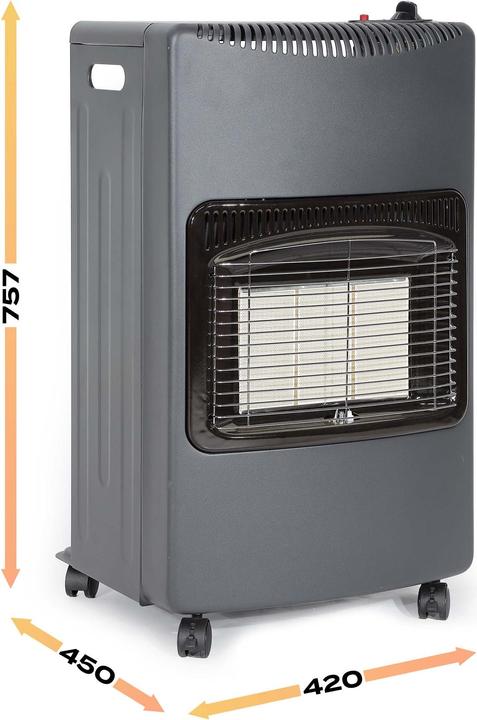 Produktbild Wiltec mobile Gasheizung 4,2kW Gasheizstrahler 42x36x73cm Heizstrahler Innenraum (4200 W)