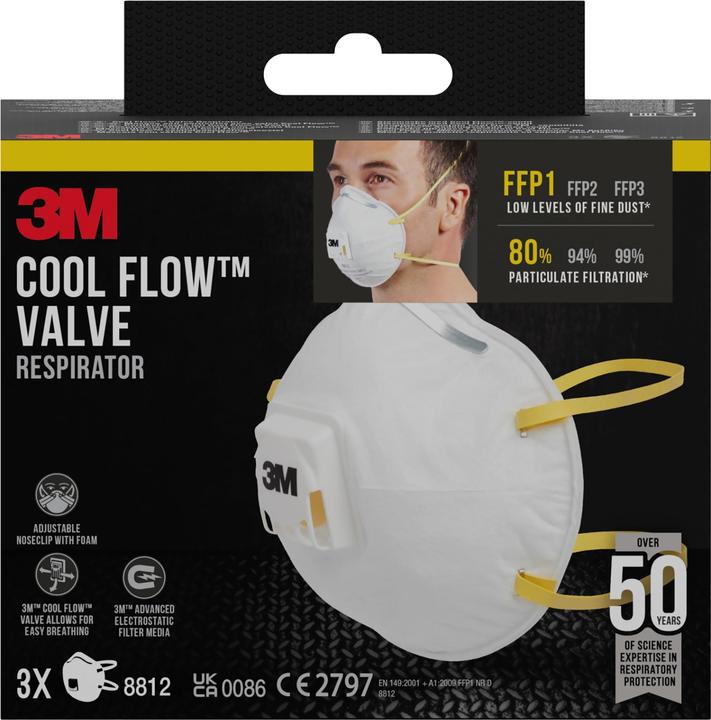 3M Aura Maske mit Ventil (FFP1, 3 x)