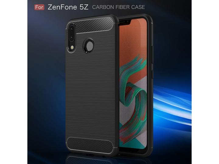 Immagine prodotto Screenguard Asus ZenFone 5 / 5Z Cover Carbon Brushed Soft TPU (Asus Zenfone 5Z)