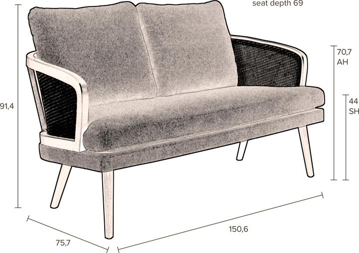Actual product image Dutchbone Manou (2 person sofa)
