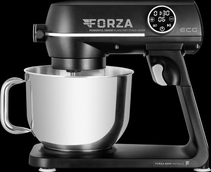 ECG FORZA 6600 Metallo Nero Küchenmaschine, 1800 W (1800 W)
