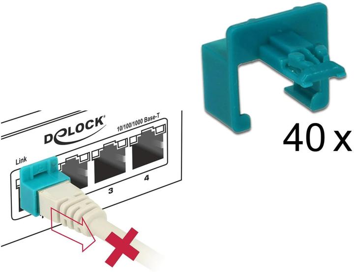 Actual product image Delock RJ45 Locking Clips Set of 40 (Cable Accessories)