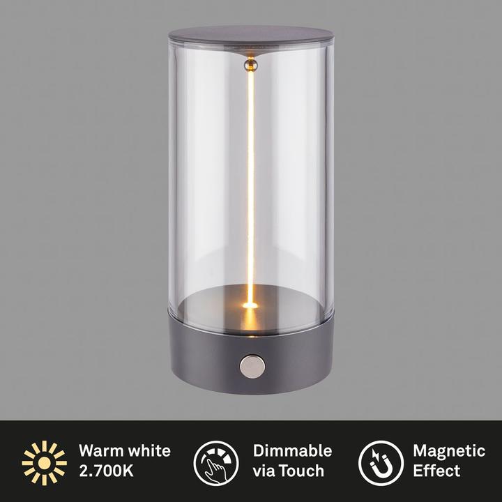 Actual product image Briloner WIGGLE Akku Tischleuchte mit Lichtfaden - Anthrazit