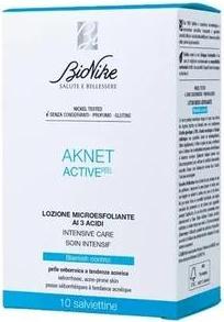 Energy Label BioNike Aknet Peel Exfoliating Lotion With 3 Acids - 10 Single Use Wipes (Exfoliation)