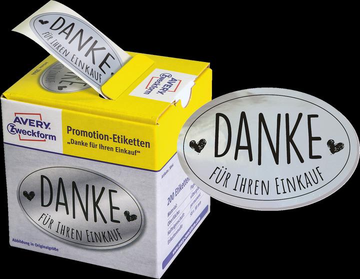 Produktbild Avery Promotion Aufkleber Danke für Ihren Einkauf