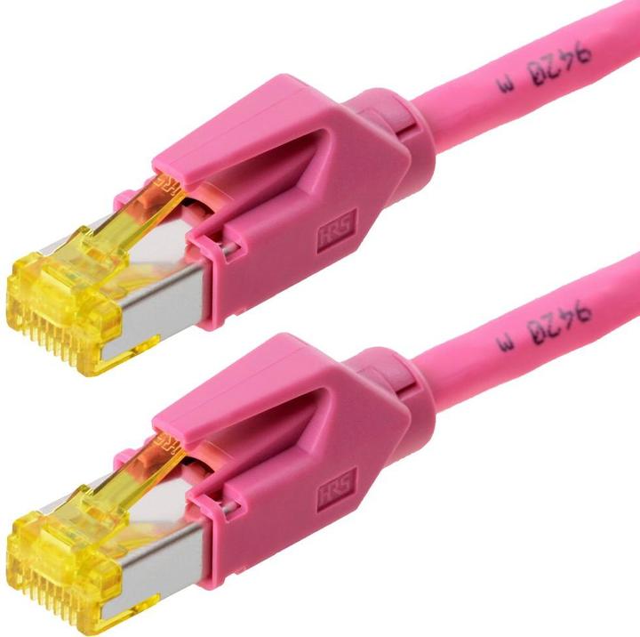 Image du produit Draka Câble patch S/FTP PiMF CAT 6A ISO/IEC magenta 0,3m Pour 10 Gigabit/s, sans halogène, avec câble (PiMF, SFTP, CAT6a, 0.30 m)