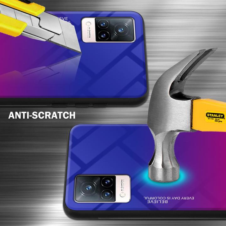 Productafbeelding Cadorabo TPU 2 Kleuren Glazen Hoesje (Vivo V21)