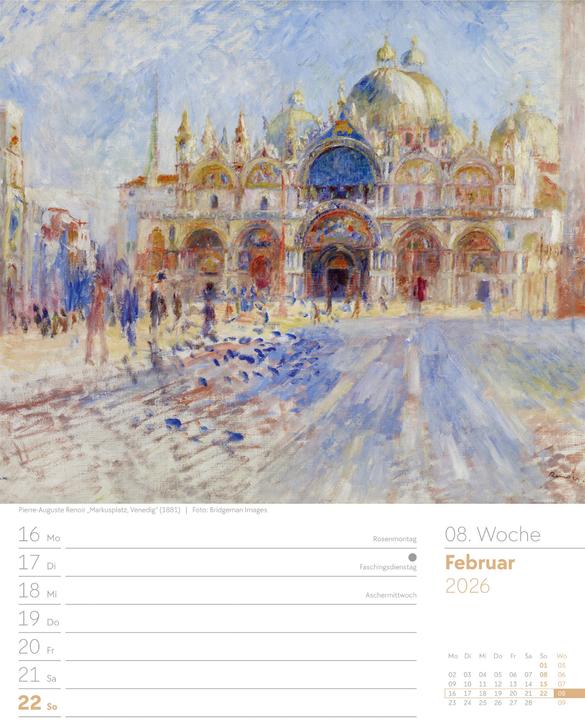 Immagine prodotto Kunstwelt - Impressionismus und Klassische Moderne - Wochenplaner Kalender 2026 (25 x 33 cm, Copertina rigida, Tedesco)