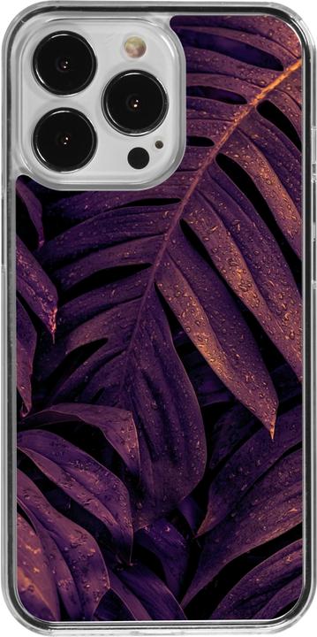 Actual product image PhoneLook Sleeve transparent Purple Light Leaves (Apple iPhone 13 Pro)