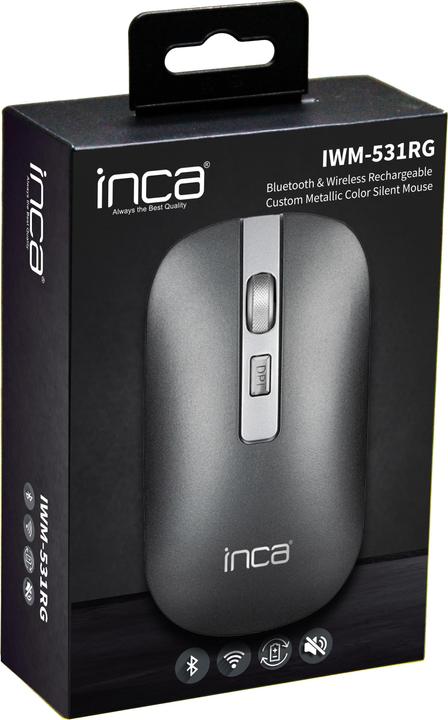 Productafbeelding Inca Muis IWM-531RG Bluetooth & Draadloos, oplaadbare batterij, geluidloos, SI (Draadloze)