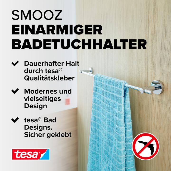 Actual product image tesa SMOOZ Towel rail incl. adhesive solution without drilling