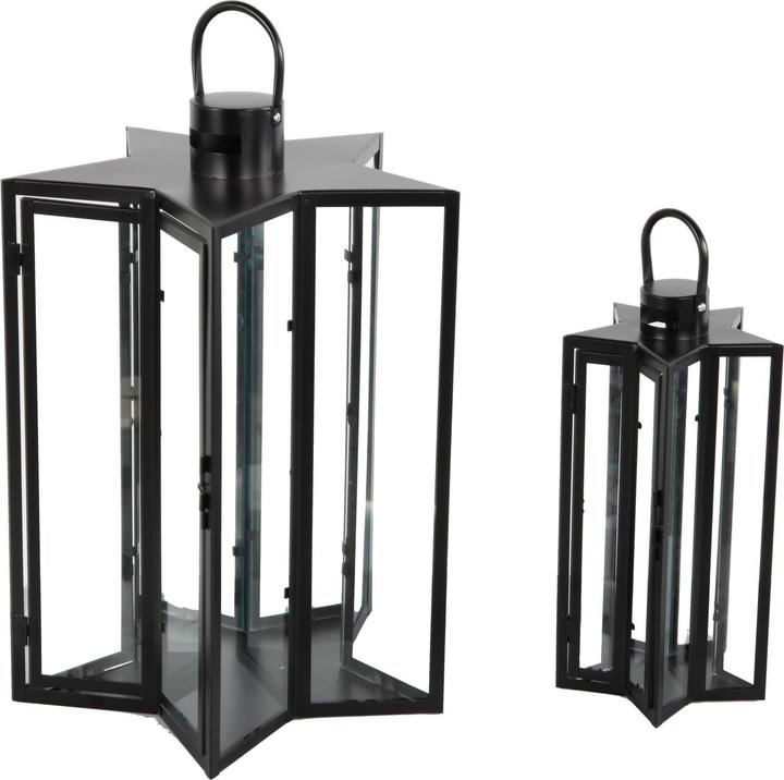 Actual product image Mojawo 2tlg Laternen Set Gartenlaterne Windlicht Sternform XXL Format (2 x)