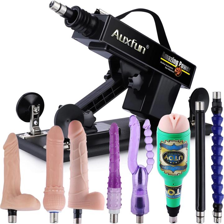 Actual product image Auxfun Sex Machine with 8 Sex Toys