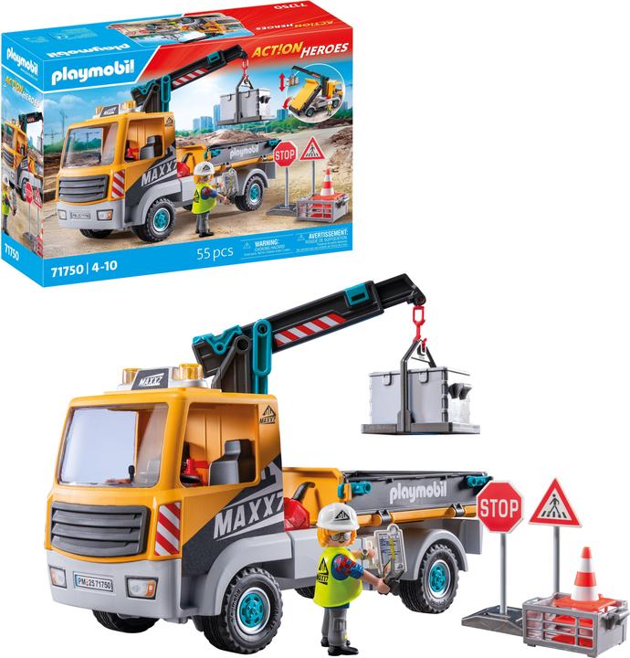 Image du produit Playmobil Camion de chantier avec grue (71750, Playmobil Action Heroes)