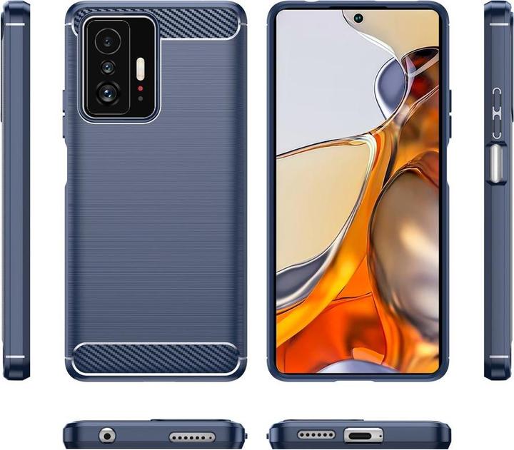 Produktbild Cover-Discount Xiaomi 11T - Metall Carbon Look Hülle blau (Xiaomi Mi 11T Pro)
