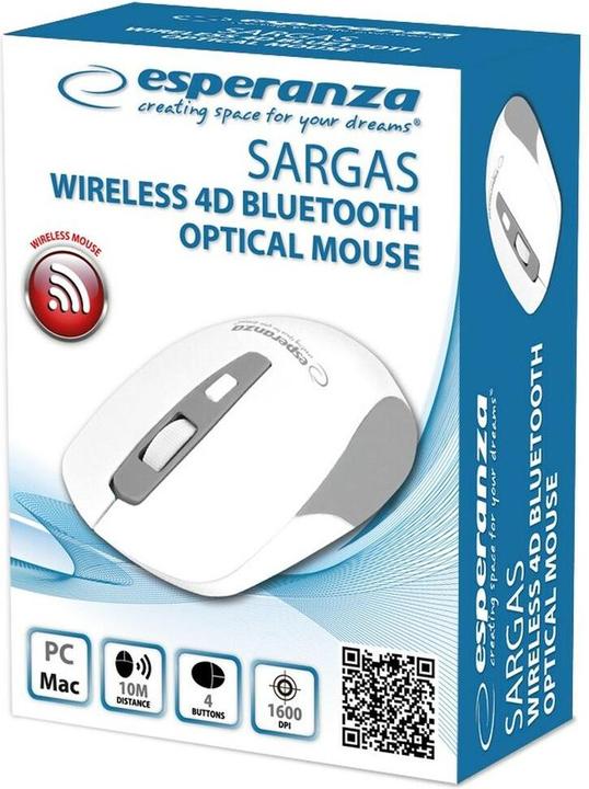 Actual product image Esperanza Mouse Bluetooth 4d Guard White Em130w (Wireless)