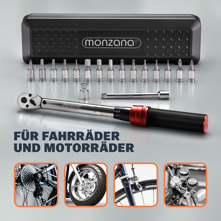 Image du produit Monzana Clé dynamométrique 1-25 Nm vélos motos (1/4", 1 Nm, 25 Nm)