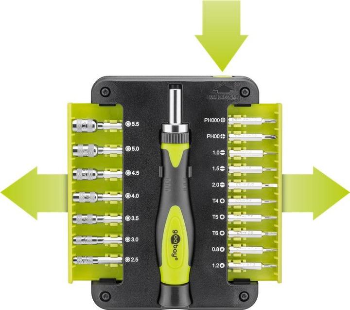 Goobay 74006 Hand Screwdriver Multi-Bit Screwdriver Precision Screwdriver (Torx (TX))
