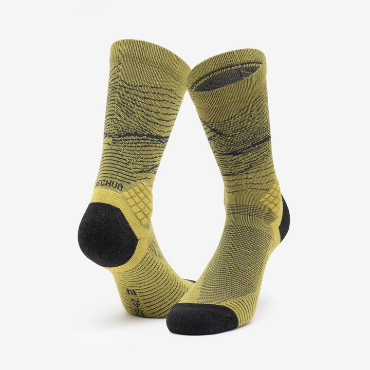 Actual product image Quechua Wandersocken hoch 2 Paar - Hike 500 Trendy khaki/grau (39 - 42)