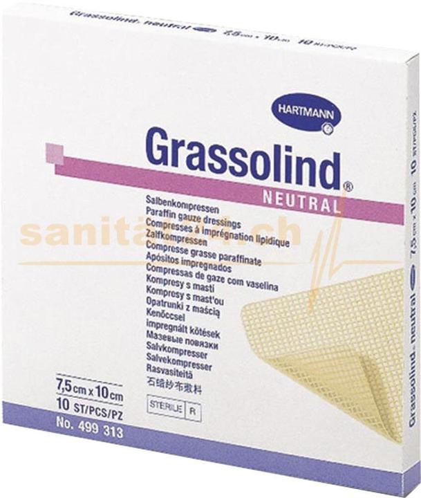 Produktbild Hartmann GRASSOLIND Salbenkompressen steril 10X10CM, 10 St KOM