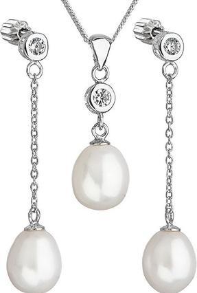 Image du produit Evolution Group Silver Pearl Set with Zircons Pavon 29005.1 AAA White