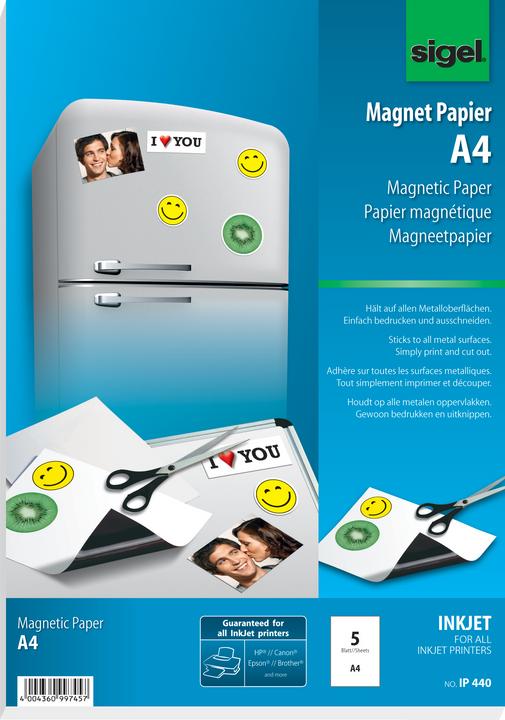 Immagine prodotto Sigel Carta magnetica a getto d'inchiostro (250 g/m², 5 x, A4)