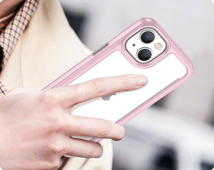 Productafbeelding Hurtel Outer Space Case iPhone 14 Plus harde hoes met gel frame roze (Apple iPhone 14 Plus)