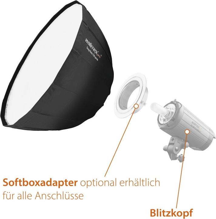 Produktbild Walimex pro Pro Studio Line Deep Rota 120 quick Para, Elinchrom (Softbox, 120 cm)