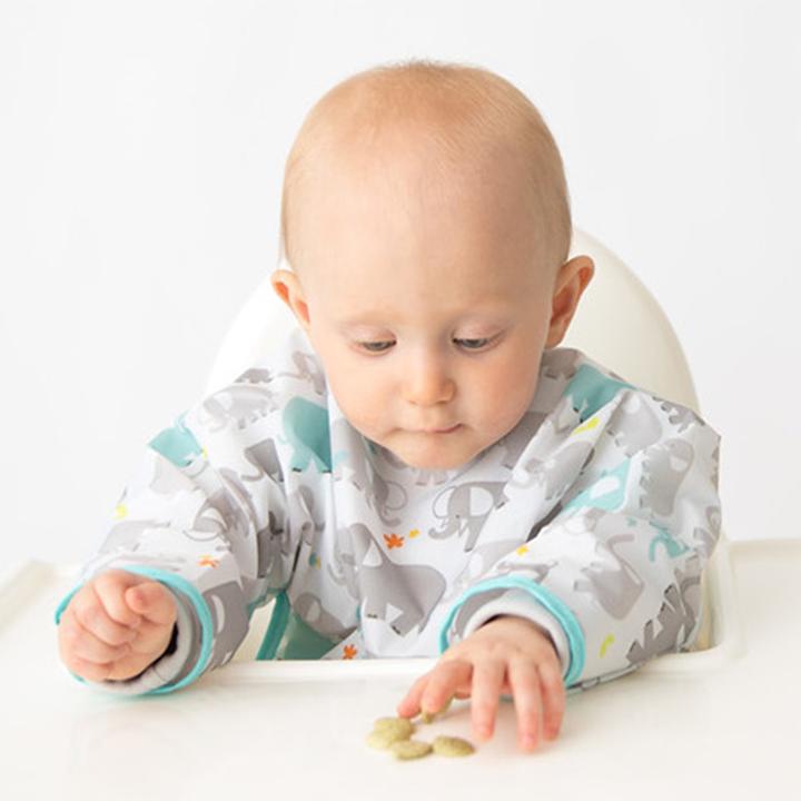 Actual product image Kushies CleanBib with sleeves (12 months)