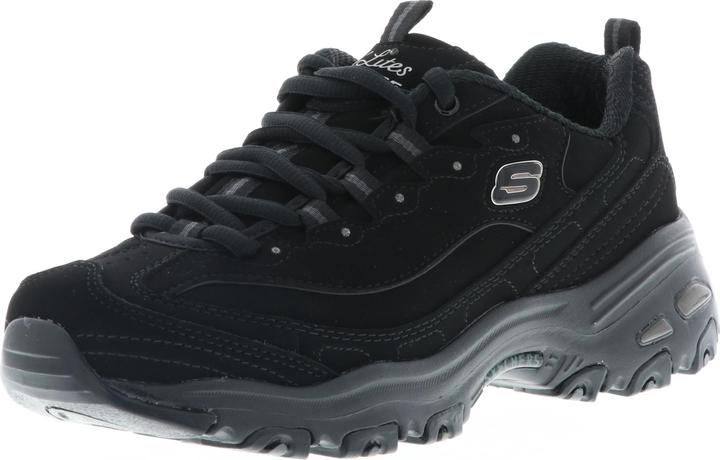 Skechers 11949/BBK D'Lites-Play On Damen Sneaker Turnschuhe Halbschuhe Low-Cut schwarz (37)