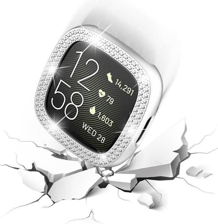 Actual product image Cover-Discount Fitbit Versa 4 / Sense 2 - Glitter Rhinestone Protection Case silver