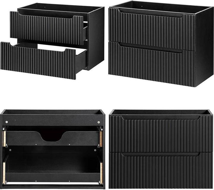 Produktbild En.Casa Waschtischunterschrank Skelbolu 160x60x40 cm Schwarz