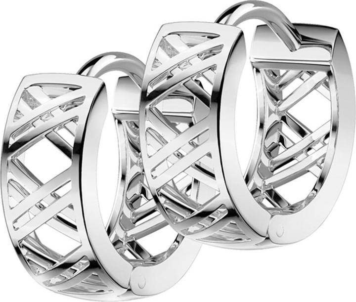Star Piercing Ohrring zum Klappen silber hohles X (ohne Messing, Chirurgenstahl 316L)