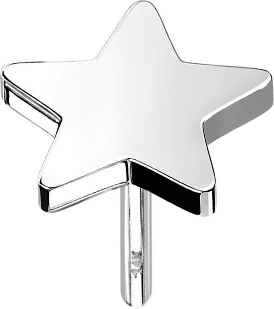 Star Piercing Threadless Stern 14k weissgold (ohne Messing, 14k Gold)