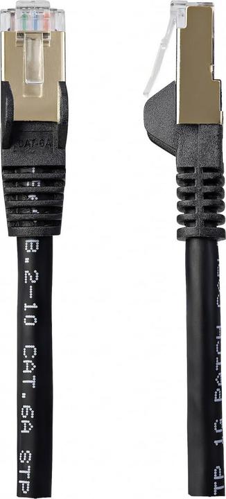 Image du produit StarTech Câble de brassage Cat6a 0.5m Black (STP, CAT6a, 0.50 m)