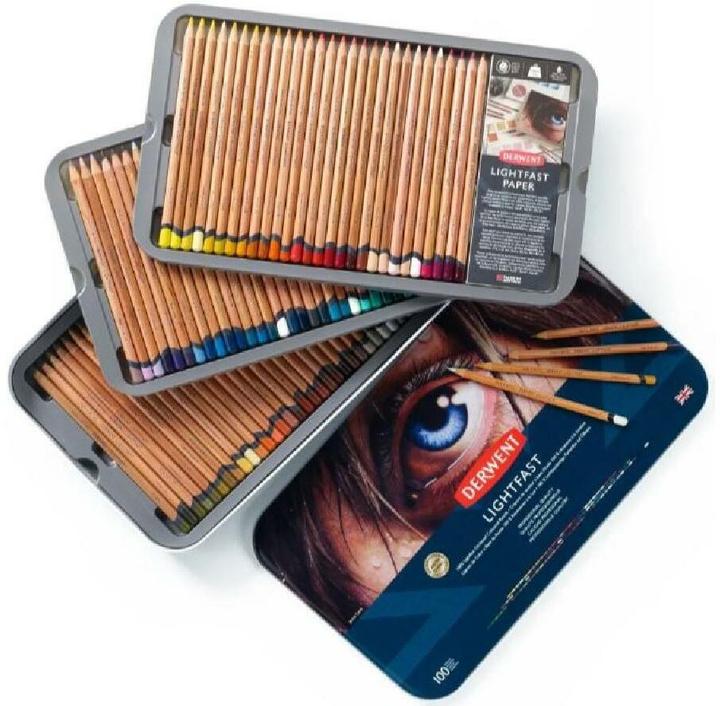 Image du produit Derwent Crayons de couleur Lightfast, 4 mm, multicolore, 100 pièces (Multicolore, 100 x)