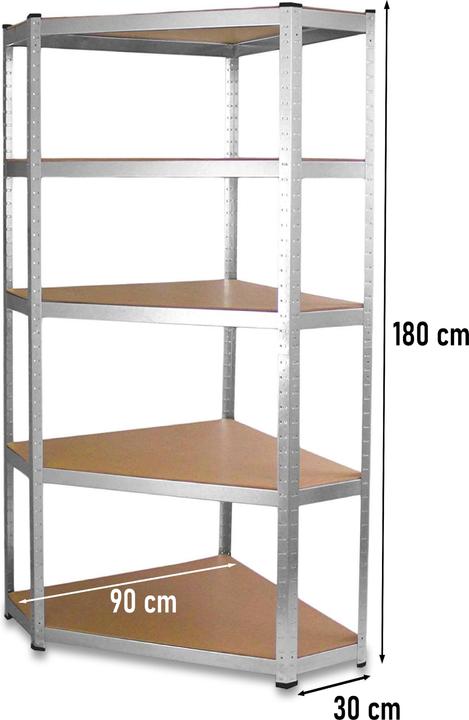Immagine prodotto Topeshop REGAŁ GC9030 Scaffale per attrezzi da giardino a libera installazione/da parete in acciaio zincato (90 x 30 x 180 cm)