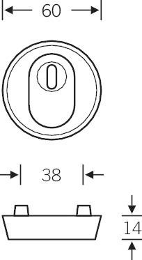 Actual product image FSB Security escutcheon 73 7393 round, PZ, satin stainless steel (Door handle)