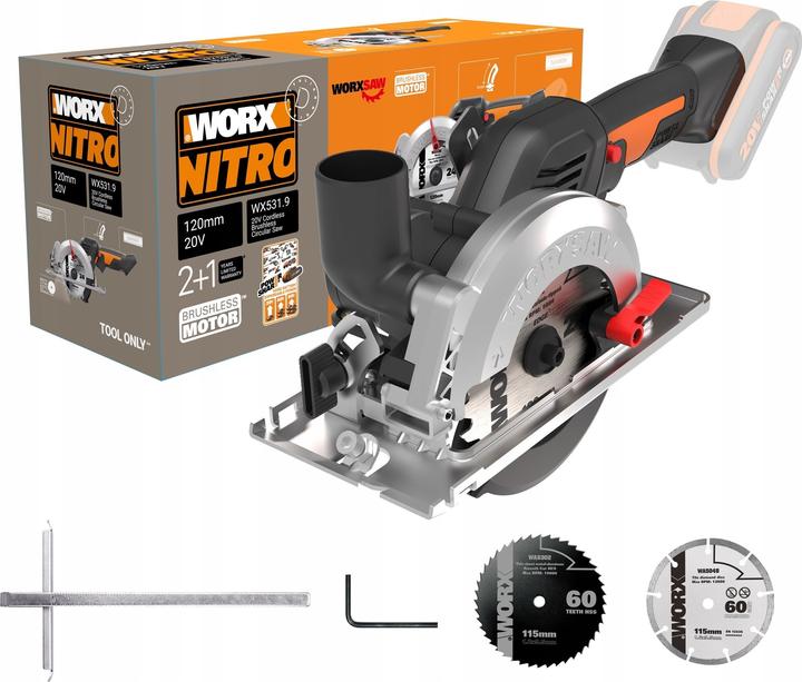 Worx 20V Accu Cirkelzaag WX531.9