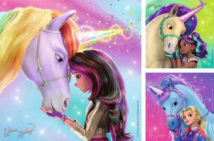 Produktbild Unicorn Academy Kinderpuzzle - 12004163 - Puzzle für Kinder ab 5 Jahren, mit 3x49 (49 Teile)
