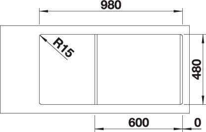 Actual product image Blanco Lemis 6 S-IF (Fitted sink, 100 cm, 50 cm)