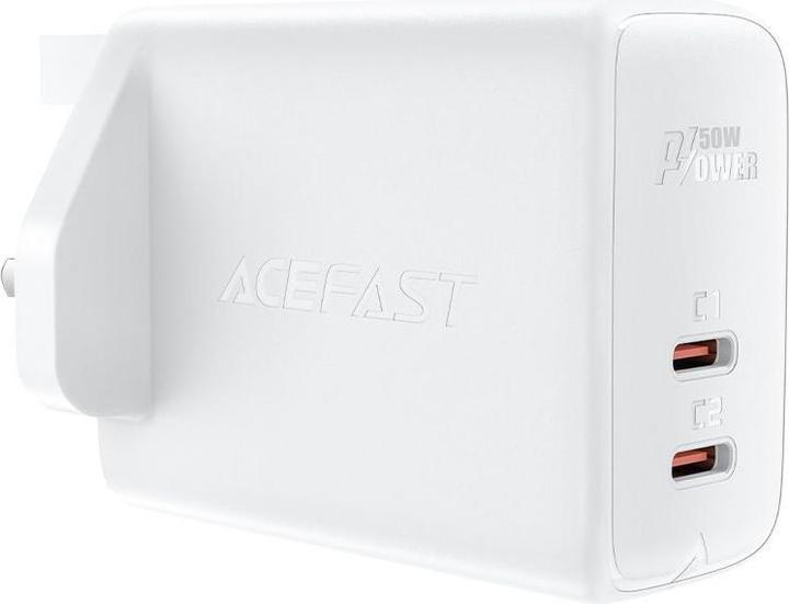 Image du produit Acefast GaN charger (UK plug) 2x USB Type C 50W, Power Delivery, PPS, Q3 3.0, AFC, FCP (A32 UK) (50 W)