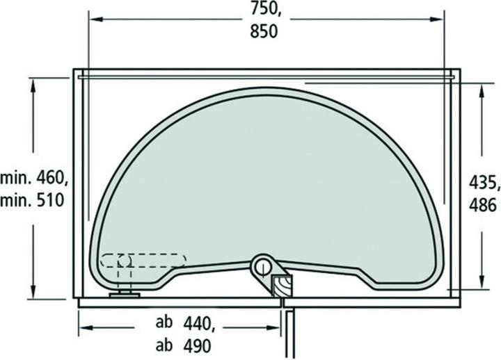 Produktbild Ninka Eckschrank-Schwenktablarbeschlag-Set ECO für Eckmöbel 90° für sc (1 Stk.)