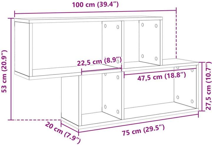 Image du produit VidaXL Étagère murale (100 x 20 x 53 cm)