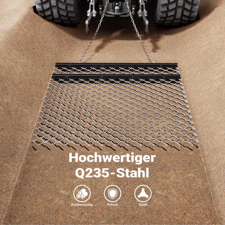 Produktbild Wiltec Wiesenegge 155x123,5cm Schleppegge Wiesenschleppe Rasentraktor Feldegge (Rasentraktor, Traktorzubehör)