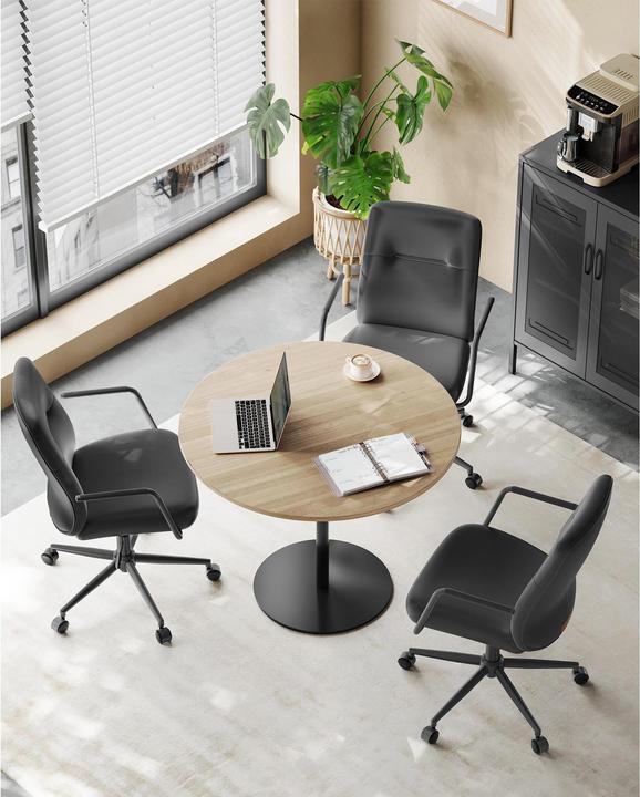 Image du produit Songmics Chaise de bureau avec dossier rembourré et accoudoirs, noir