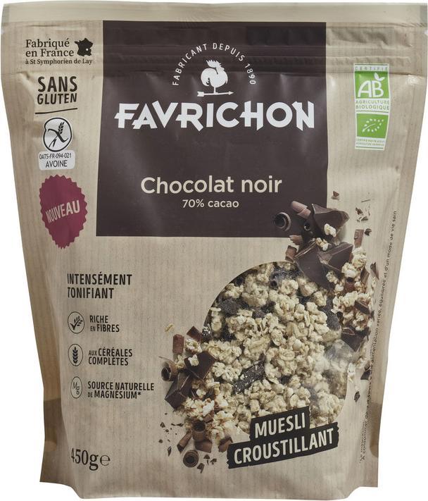 Produktbild J.Favrichon Muesli croustillant chocolat noir 70% cacao (450 g)